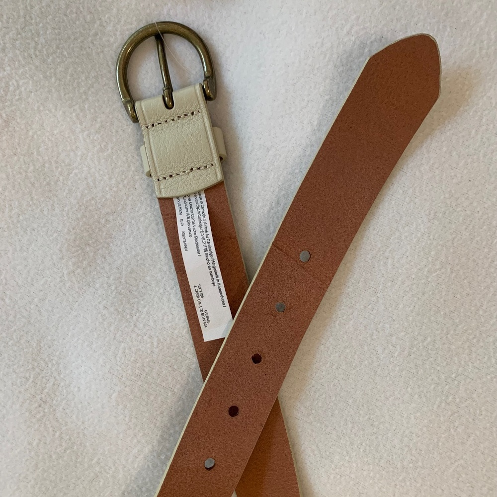 Madewell Ecru Leather Belt - Picture 9 of 14